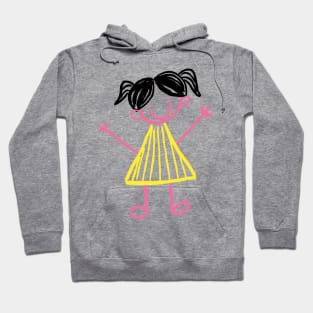 cute little girl doodle art illustration Hoodie